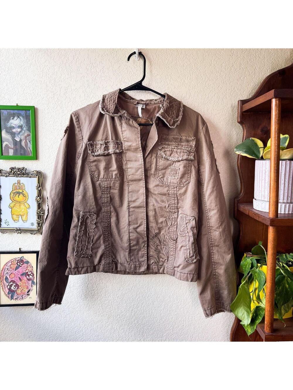 Vintage Women's Grunge Boho Indie Y2K Embroidered Jacket